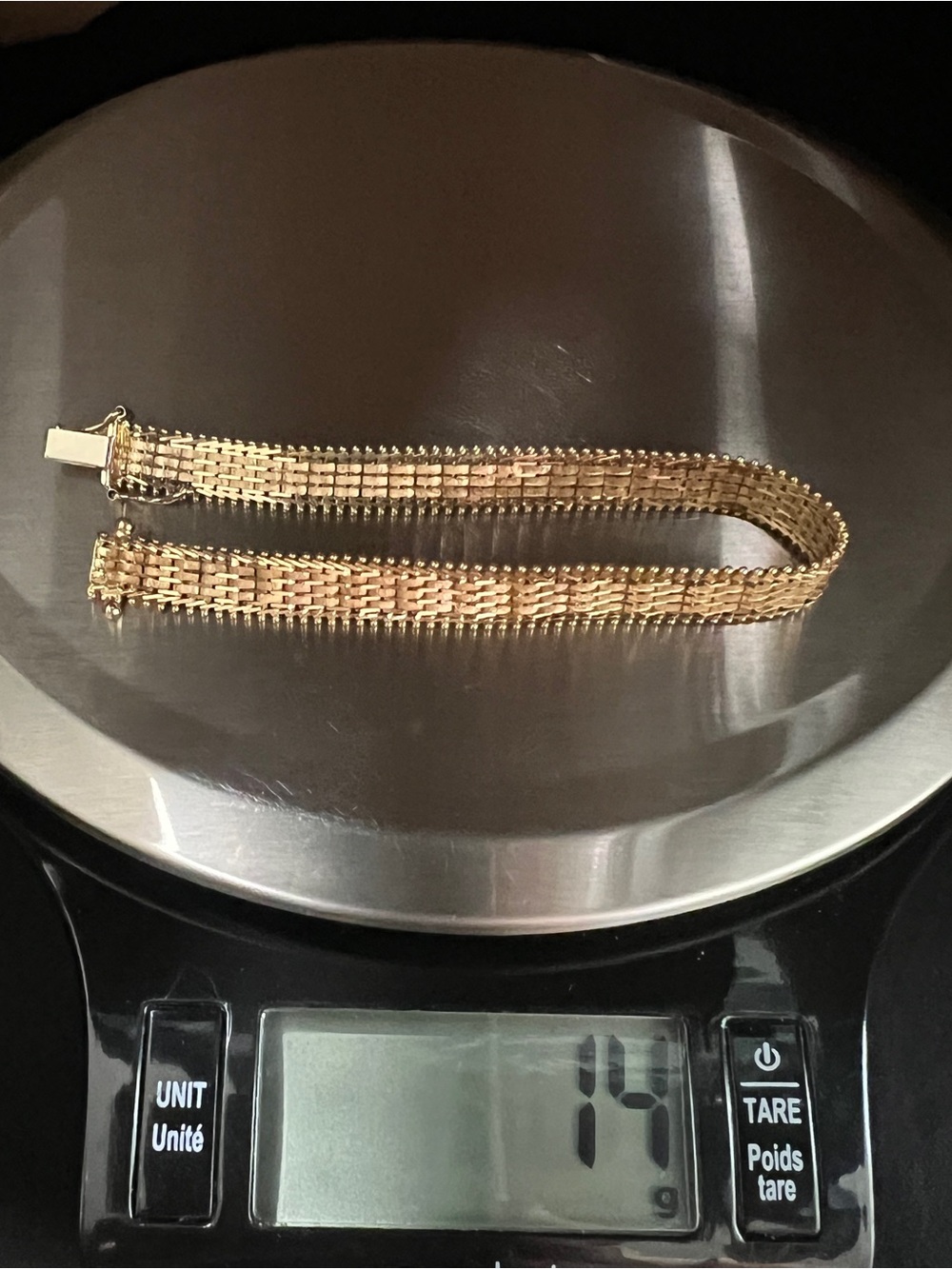 14K Vintage Gold 7.5in 9mm 14g Gate/Brick Link Bracelet - Picture 11 of 12